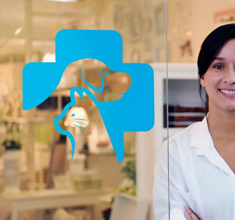 Autocollant Vitrophanie Vétérinaire vitrine - TenStickers