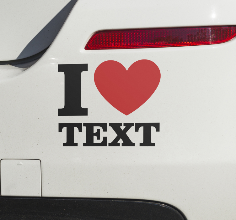 Autocollant voiture I love personnalisable - TenStickers