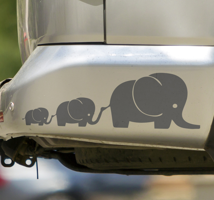 Sticker Voiture Petits éléphants  - TenStickers
