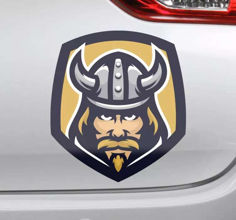 Autocollant voiture viking scandinave avec cornes - TenStickers