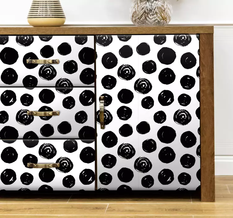 Adhésif meuble motif pois audacieux - TenStickers