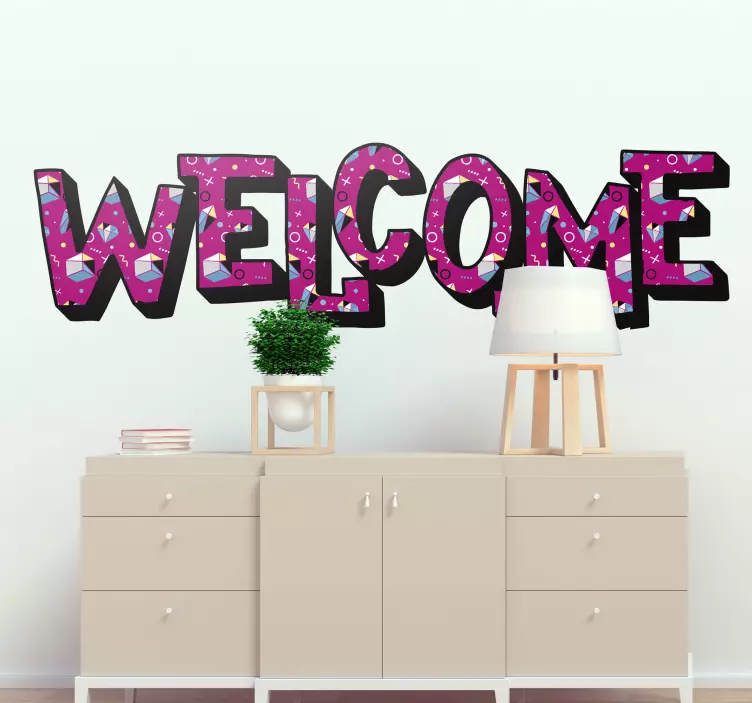Sticker Bienvenue style Memphis - TenStickers