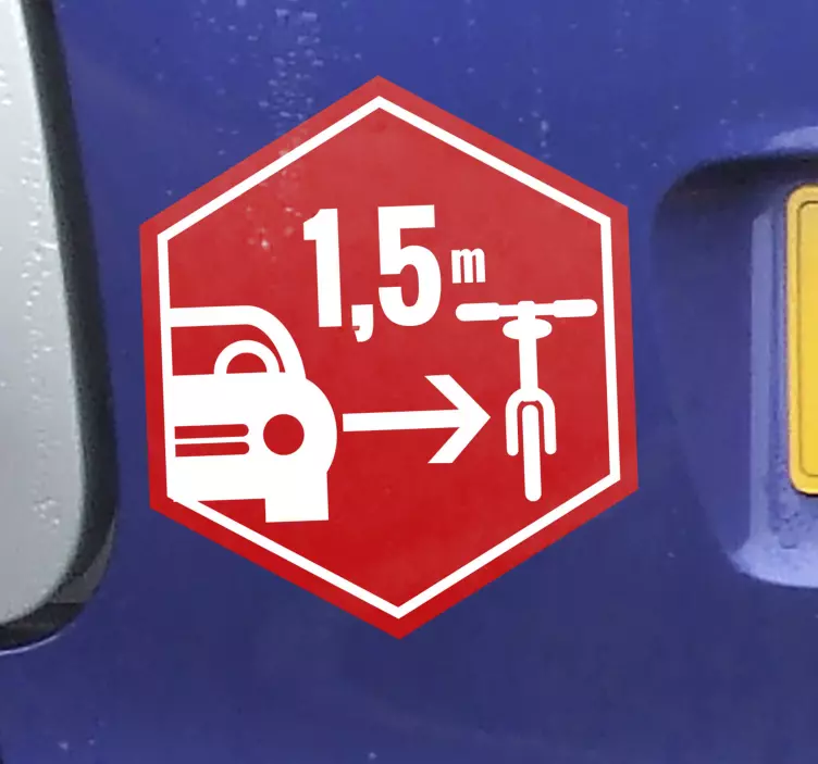 Respect de l'autocollant hexagonal de voiture de cycliste - TenStickers