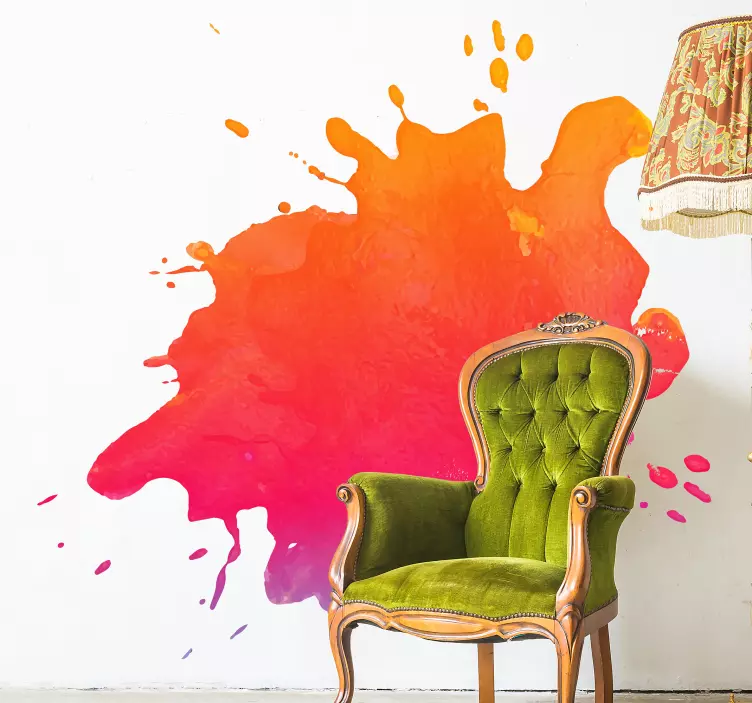 Sticker abstrait explosion de couleurs vibrantes - TenStickers