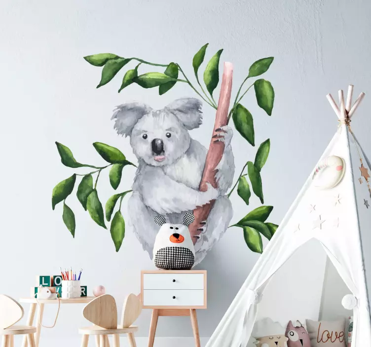 Sticker Animal Jungle Arbre et koala - TenStickers