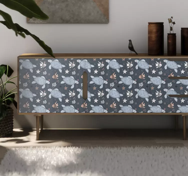 Sticker animaux de la ferme motif de tortue fantaisiste - TenStickers