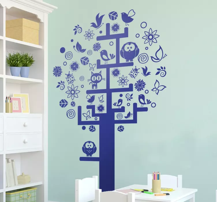 Sticker arbre animaux - TenStickers