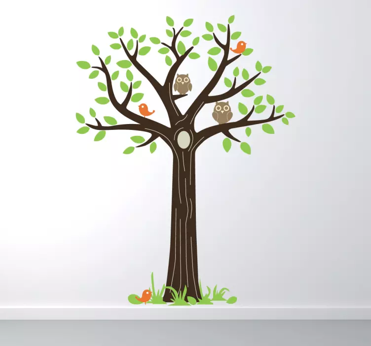Sticker arbre hiboux - TenStickers
