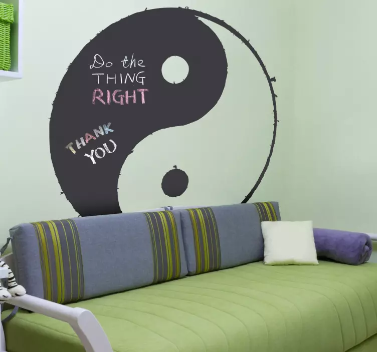 Sticker ardoise à craie yin yang - TenStickers