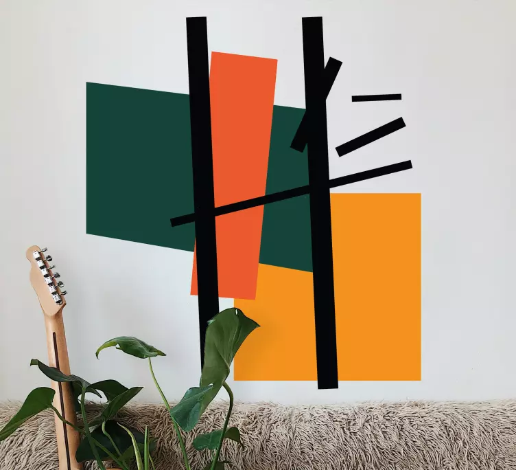 Art Stickers Deco Carrés et rectangles art abstrait - TenStickers
