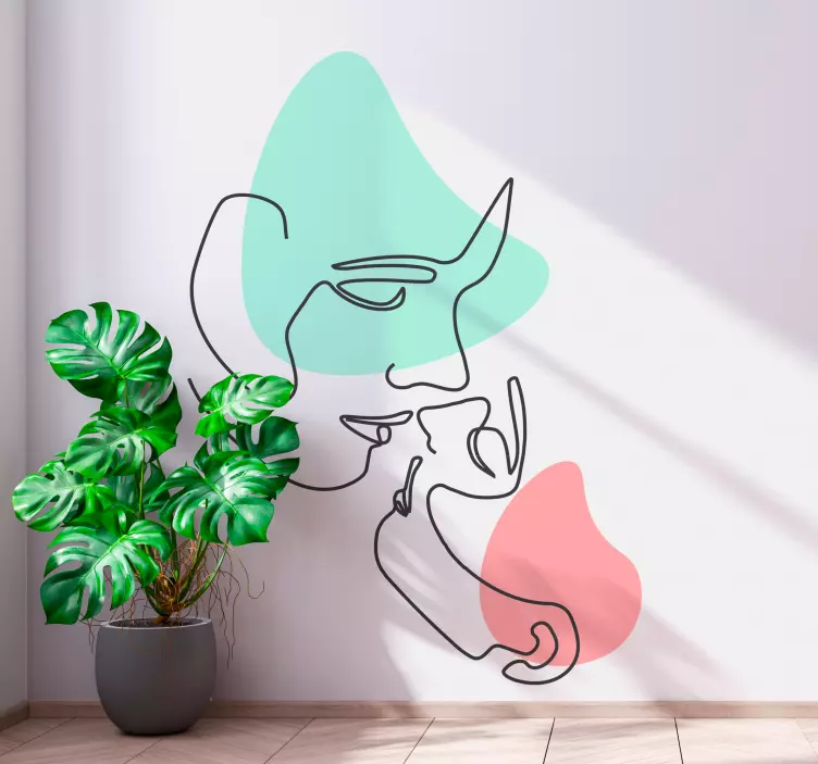 Sticker art portrait minimaliste en ligne - TenStickers