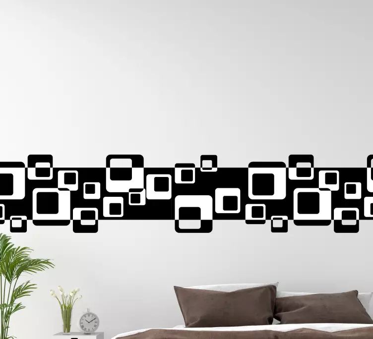 Sticker limites Carrés noirs et blancs - TenStickers