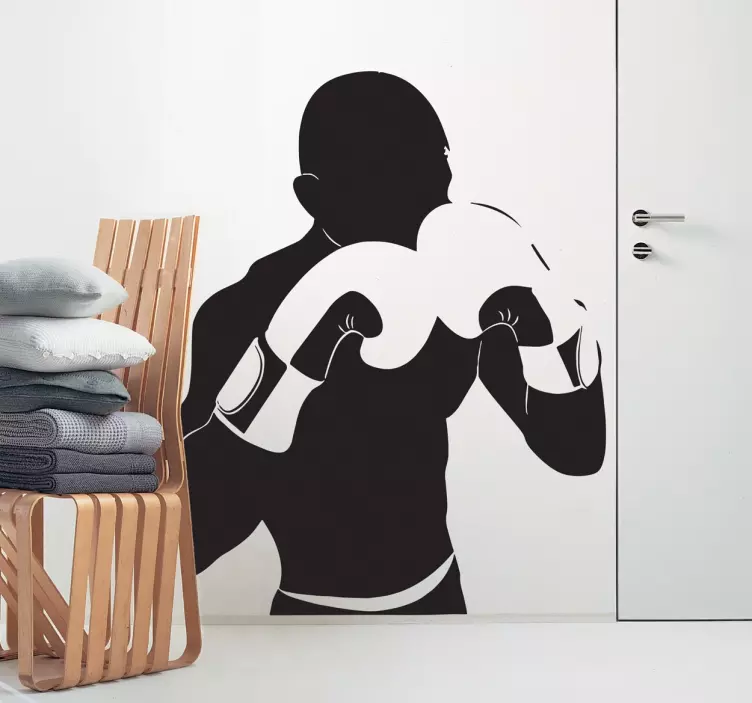 sticker silhouette de boxe - TenStickers