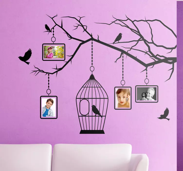 Sticker cadres cage oiseaux - TenStickers