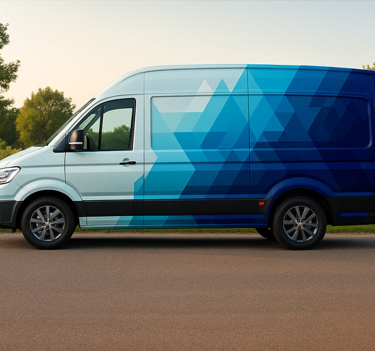 Sticker camion conception de triangles bleus - TenStickers