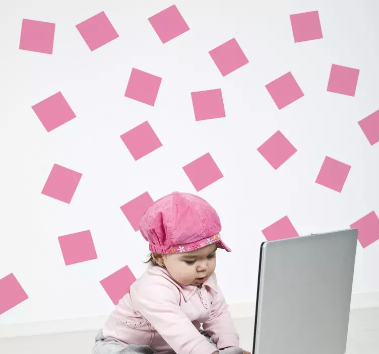 Sticker géométrique pack carrés monochrome - TenStickers