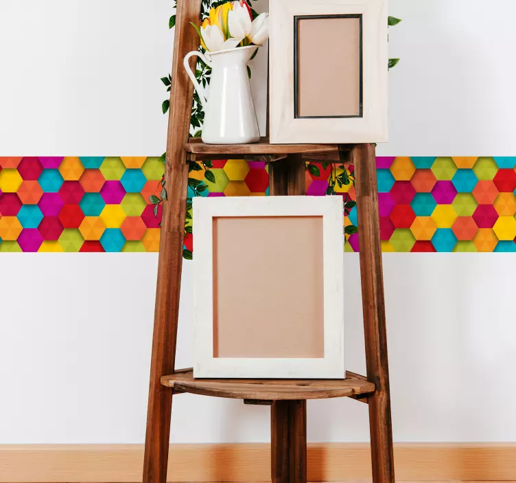 Sticker Carrelage Hexagones Multicolores - TenStickers