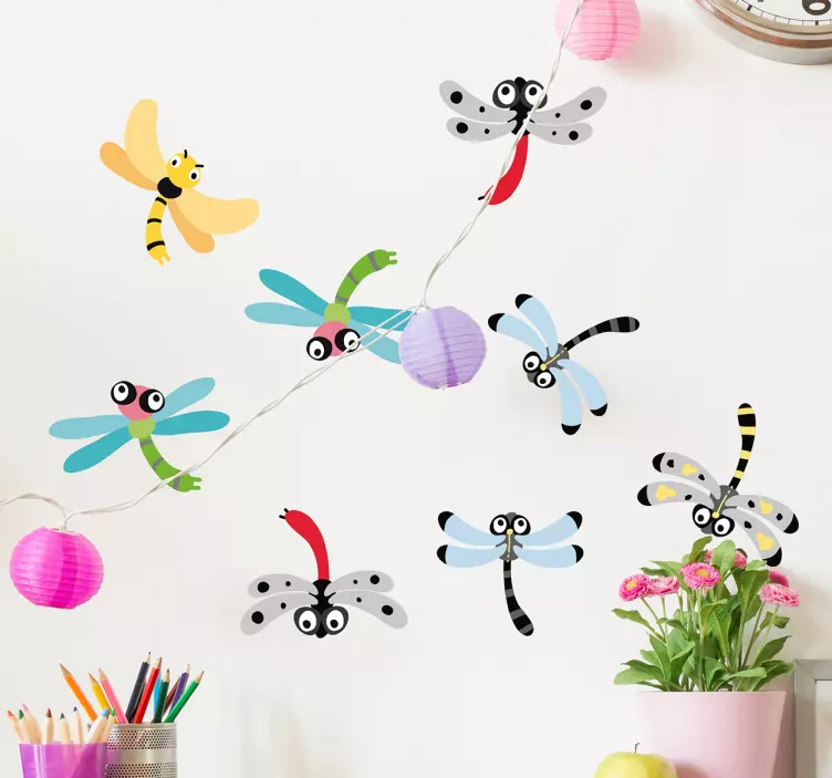 Sticker Chambre Enfant Set de Libellule - TenStickers