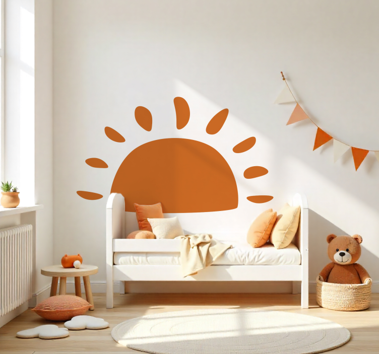 Sticker chambre enfant soleil de couleur personnalisable - TenStickers