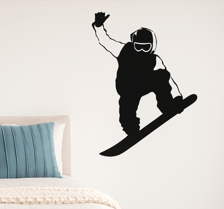 Sticker sport extrême snowboarder tail grab - TenStickers