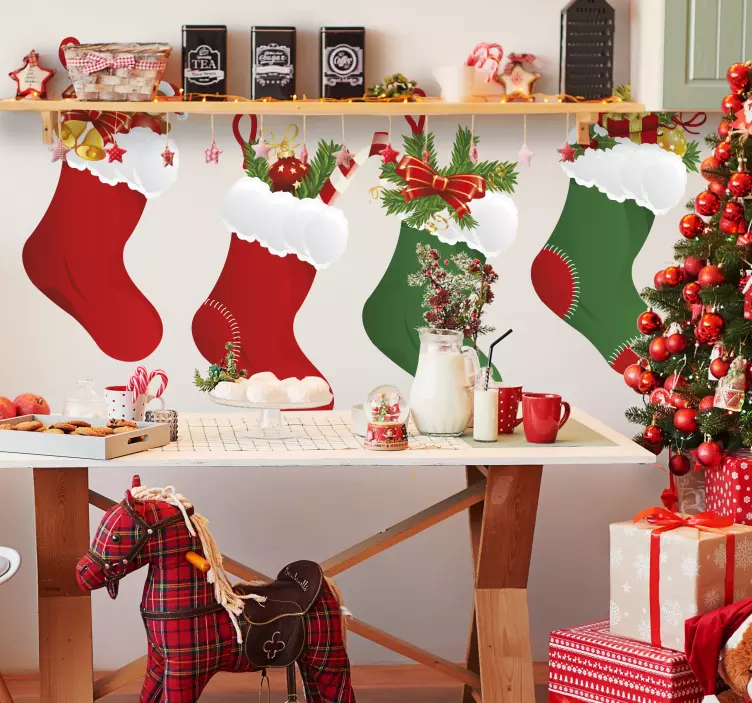 Sticker chaussettes de Noel - TenStickers