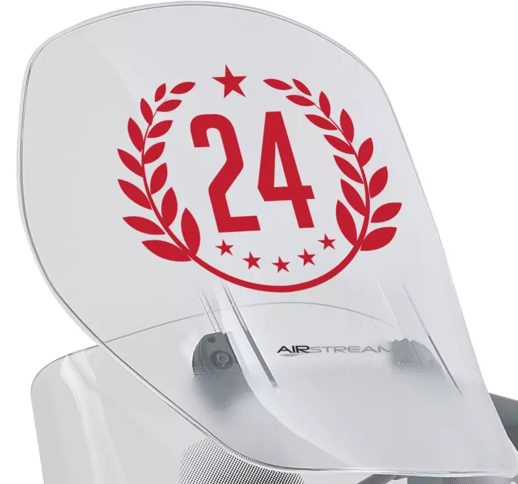 Sticker moto chiffres laurier personnalisé - TenStickers