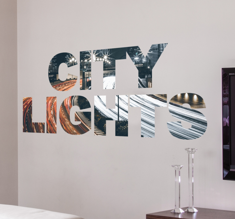 sticker texte city lights - TenStickers