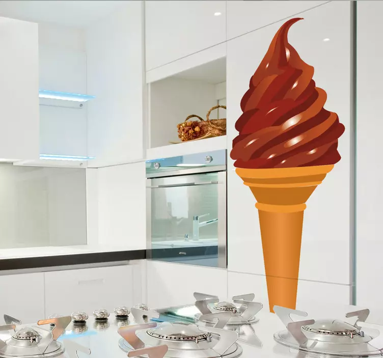 Sticker cuisine cône de glace - TenStickers