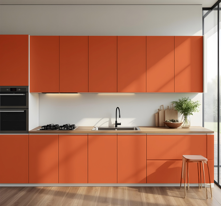 sticker cuisine couleur orange brillant - TenStickers