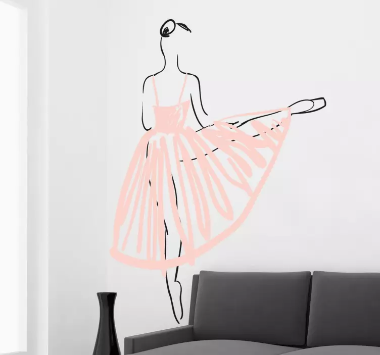 Sticker danseuse rose - TenStickers