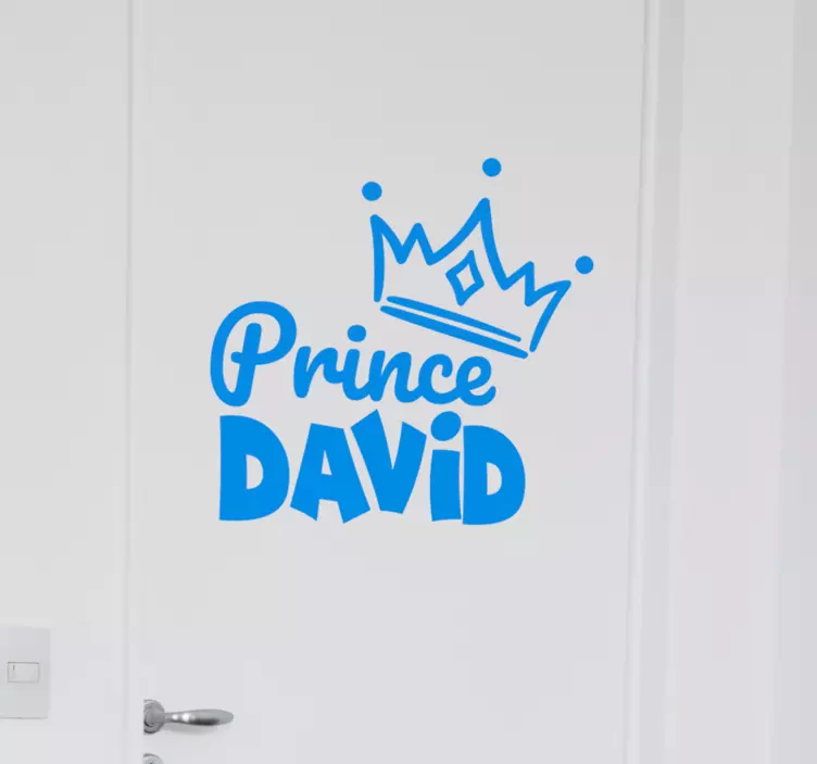 Sticker Porte Couronne de prince avec nom - TenStickers