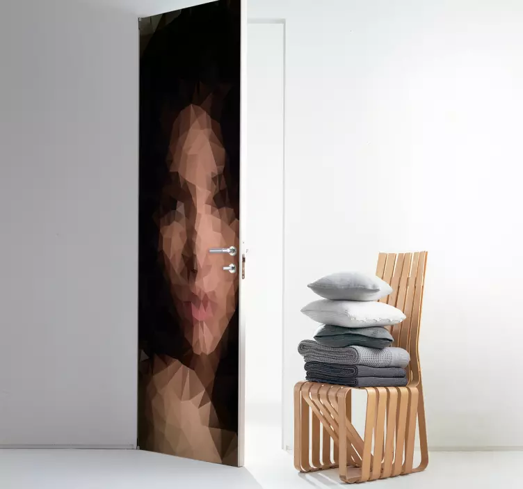 Sticker Porte Femme géométrique - TenStickers