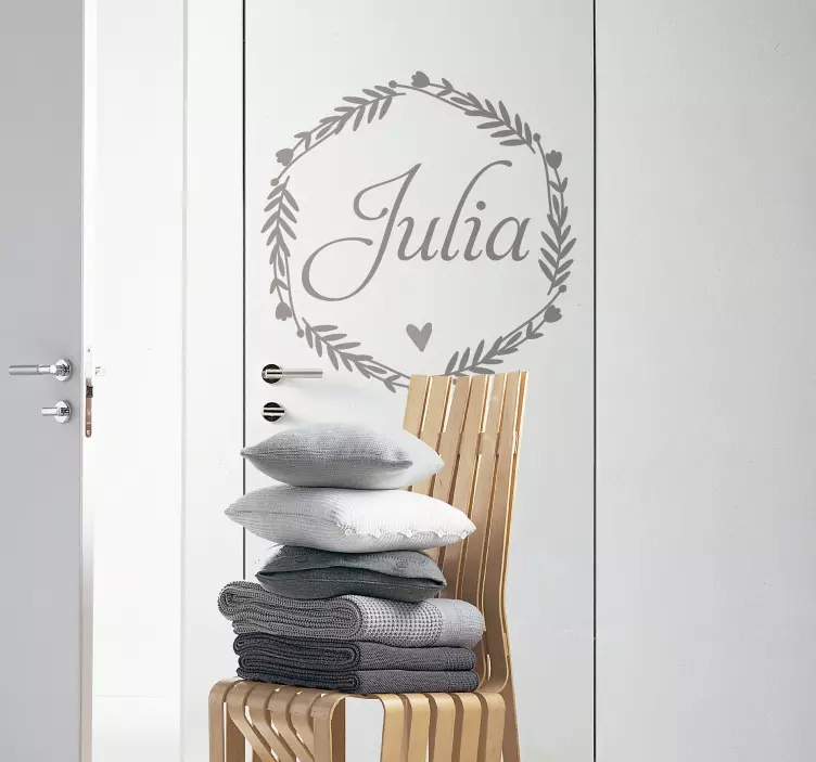 Sticker Porte Nom sur une couronne arrondie - TenStickers