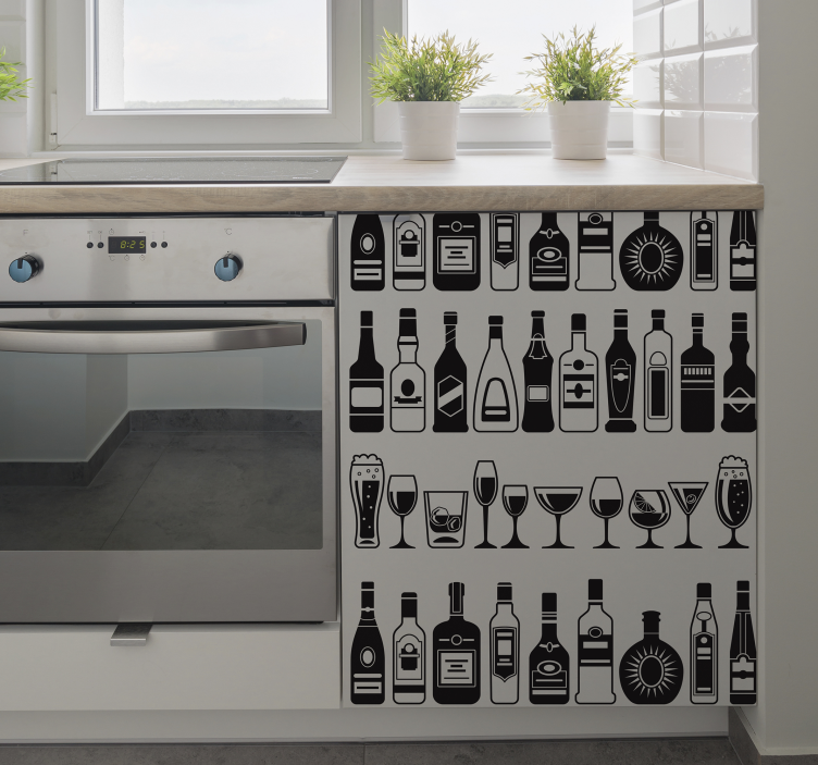 Sticker Meuble Ensemble de bouteilles - TenStickers