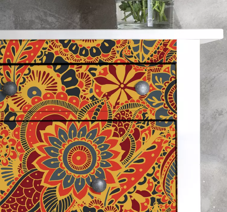 Sticker Meuble Fleurs vintage pour kallax - TenStickers