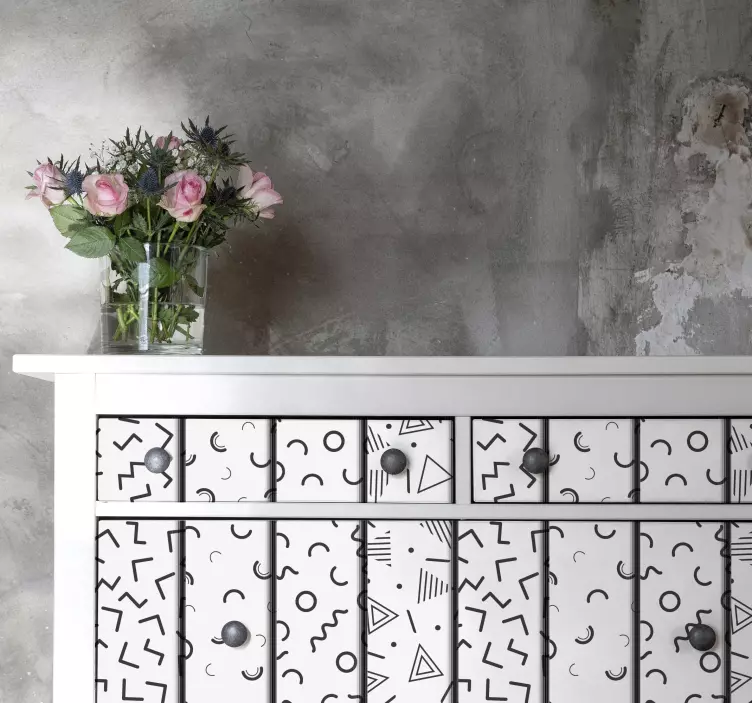 Sticker Meuble Formes géométriques rétro - TenStickers