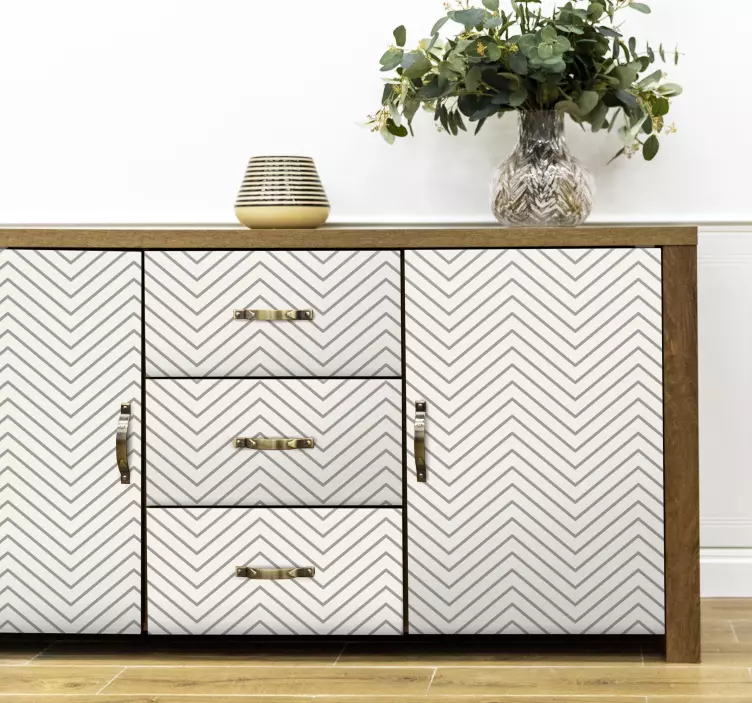 Sticker meuble déco lignes grises - TenStickers