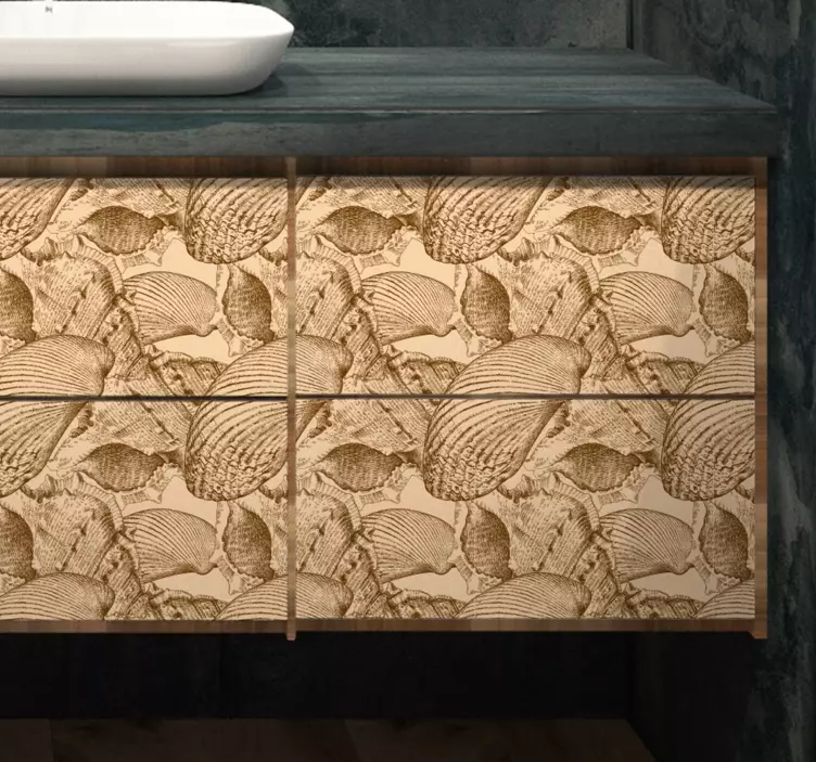 Sticker Meuble Meubles de coquillages vintage - TenStickers