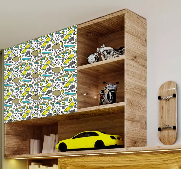 Sticker Meuble Modèle de skate urbain - TenStickers