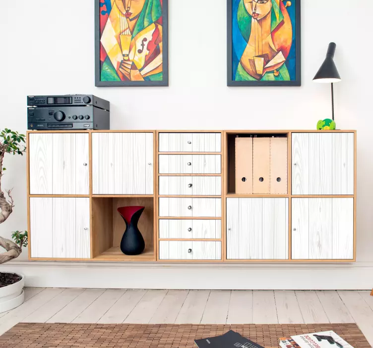 Sticker Meuble sticker en bois blanc - TenStickers
