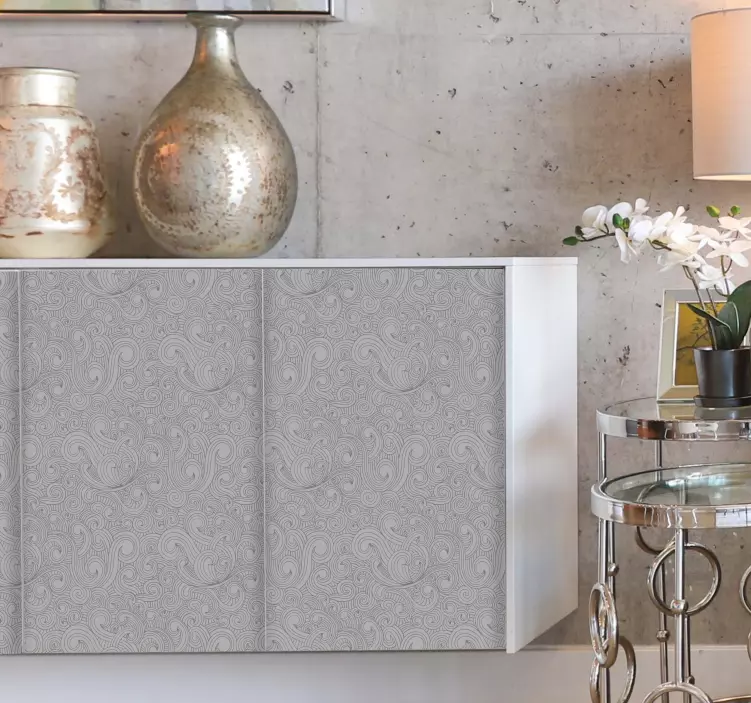 Sticker Meuble sticker floral tons gris - TenStickers