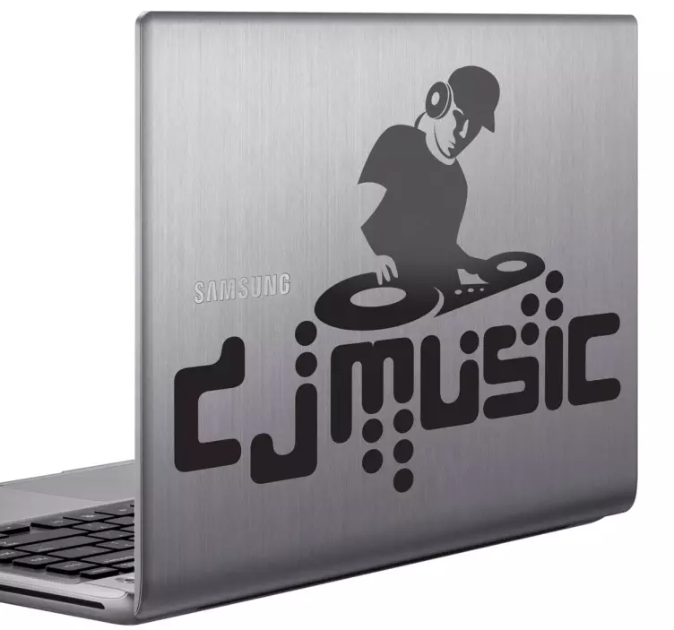 Sticker ordinateur portable musique DJ music - TenStickers