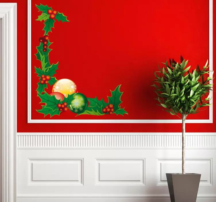 Sticker décoration d'angle de Noël - TenStickers