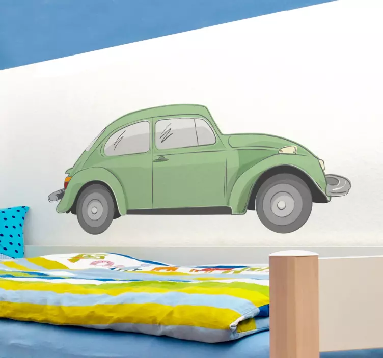 Sticker dessin coccinelle vert - TenStickers