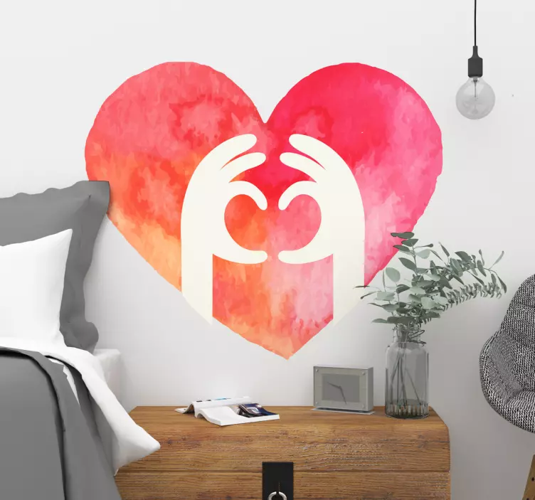 Sticker aquarelle cœurs - TenStickers