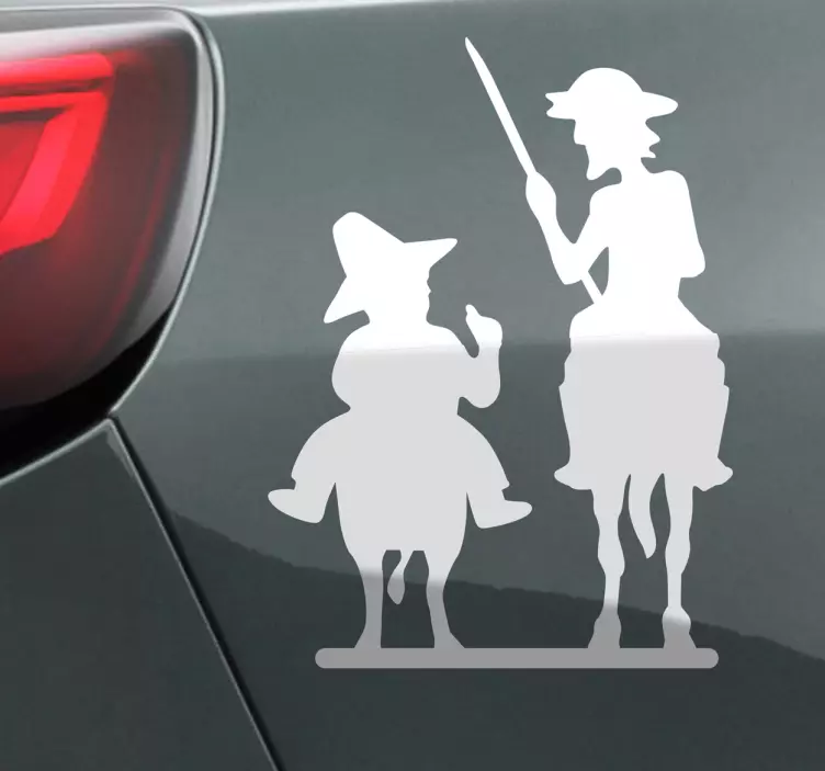 Sticker Voiture Don Quichotte Sancho Panza - TenStickers