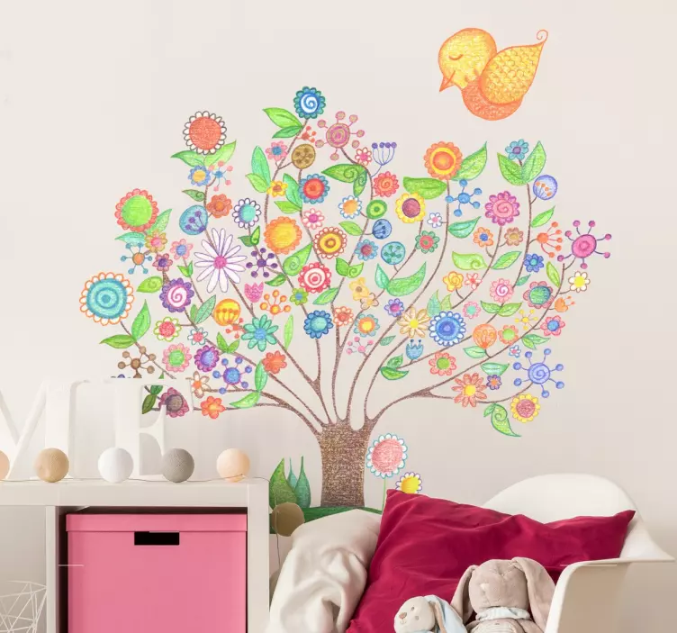 Sticker enfant arbre printanier - TenStickers