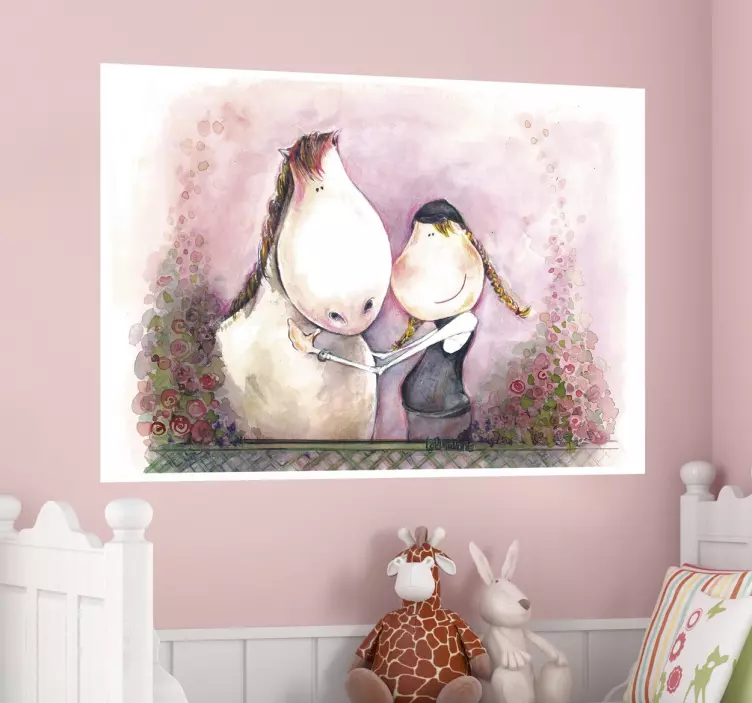Sticker enfant cheval portait - TenStickers