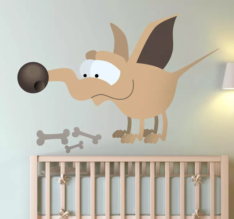 Sticker enfant chien os - TenStickers