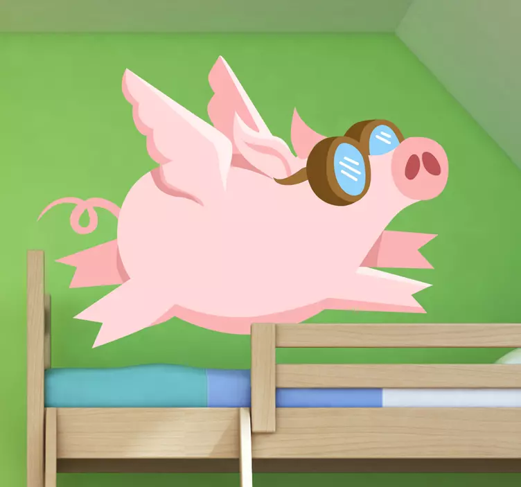 Sticker enfant cochon voleur - TenStickers